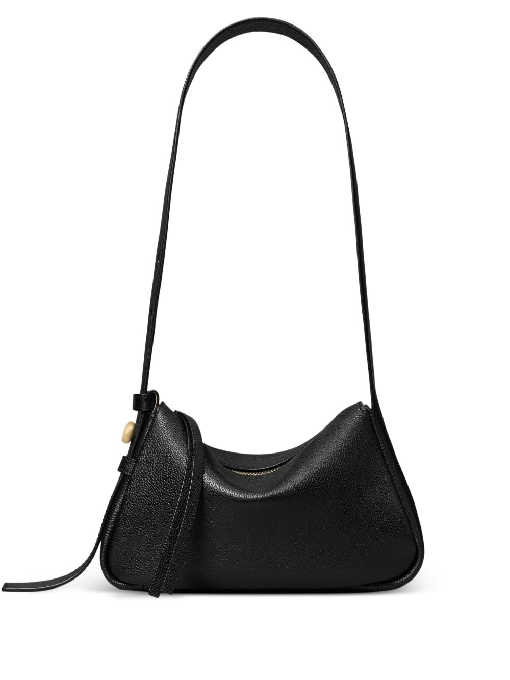 Tory Burch Romy Small Black Pebbled Leather Shoulder Bag Black
