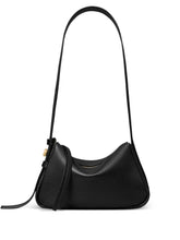 Tory Burch Romy Small Black Pebbled Leather Shoulder Bag Black