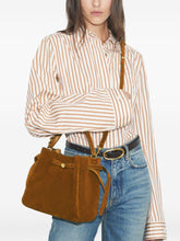 Tory Burch Romy Suede Leather Bucket Bag Leather Brown