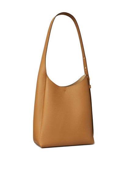 Tory Burch Romy Small Curved Leather Hobo Bag Light Brown