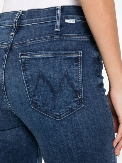 Mother The Hustler Roller Sneak Wide-Leg Jeans Blue