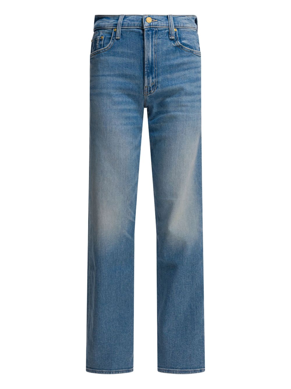 Mother The Spinner Zip Sneak Silk-Nylon Jeans Clear Blue