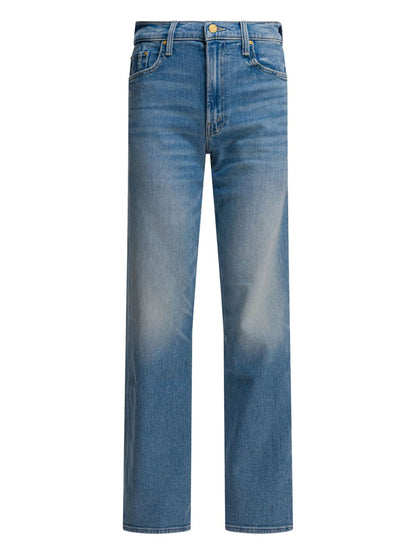 Mother The Spinner Zip Sneak Silk-Nylon Jeans Clear Blue