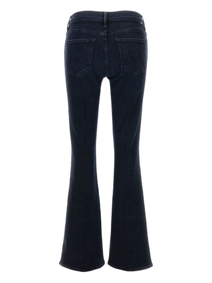 Mother The Weekender Silk-Nylon Blend Flared Jeans Blue blue