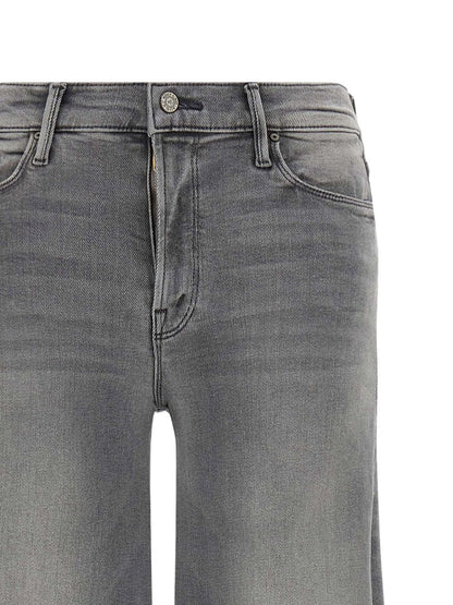 Mother The Twister Heel Grey Silk-Nylon Jeans grey