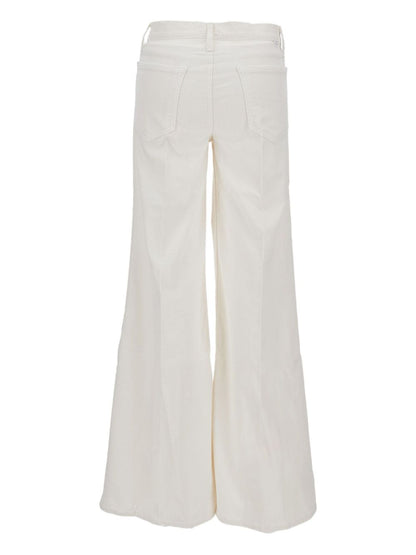 Mother The Twister Sneak Silk &amp; Nylon White Jeans White