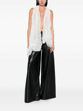 Norma Kamali Wide-Leg High-Waist Leather Trousers Black