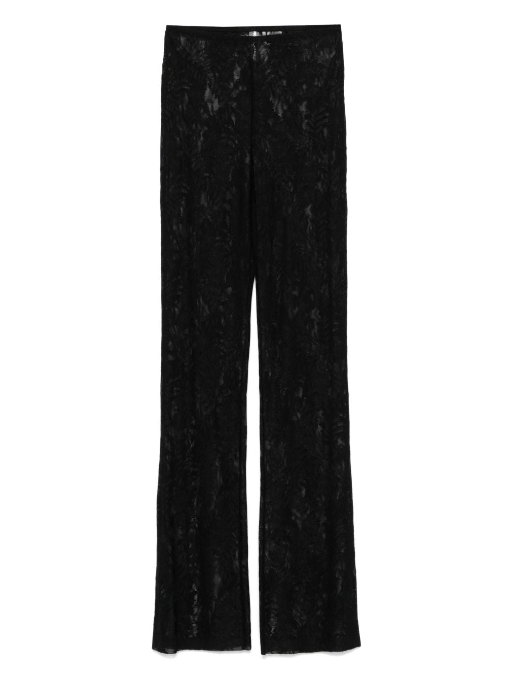 Norma Kamali Lace Semi-Sheer Skinny Trousers Black