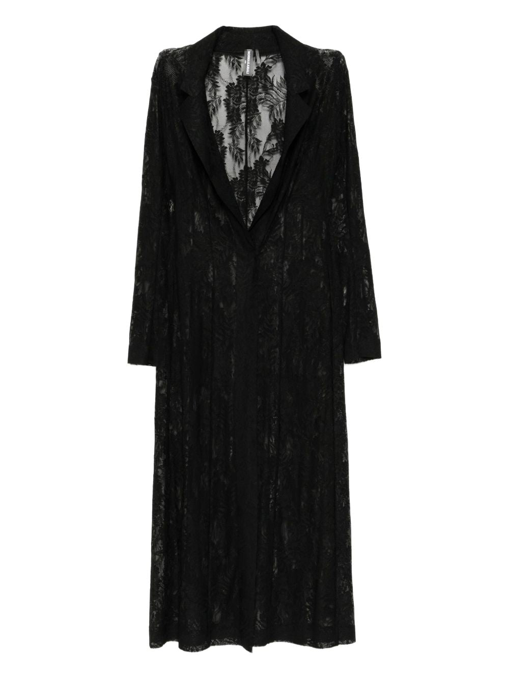 Norma Kamali Silk Single Breasted Coat Black