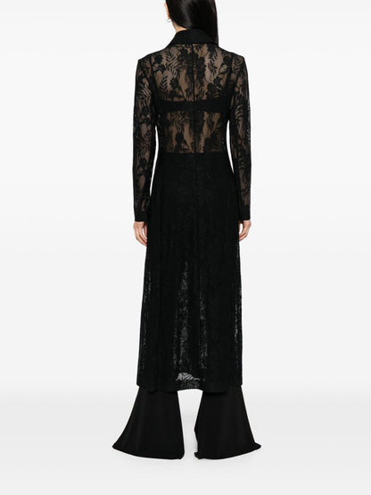 Norma Kamali Silk Single Breasted Coat Black