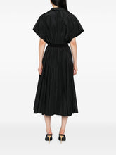 Norma Kamali Black Flared-Hem Midi Dress with Adjustable Waist Strap Black