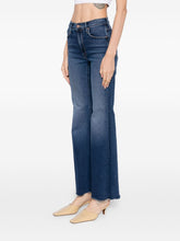 Mother Lil Doozy Fray High-Rise Straight-Leg Jeans Blue