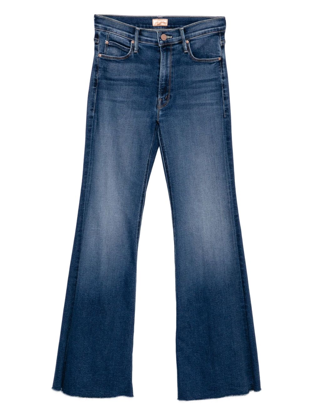 Mother Lil Doozy Fray High-Rise Straight-Leg Jeans Blue