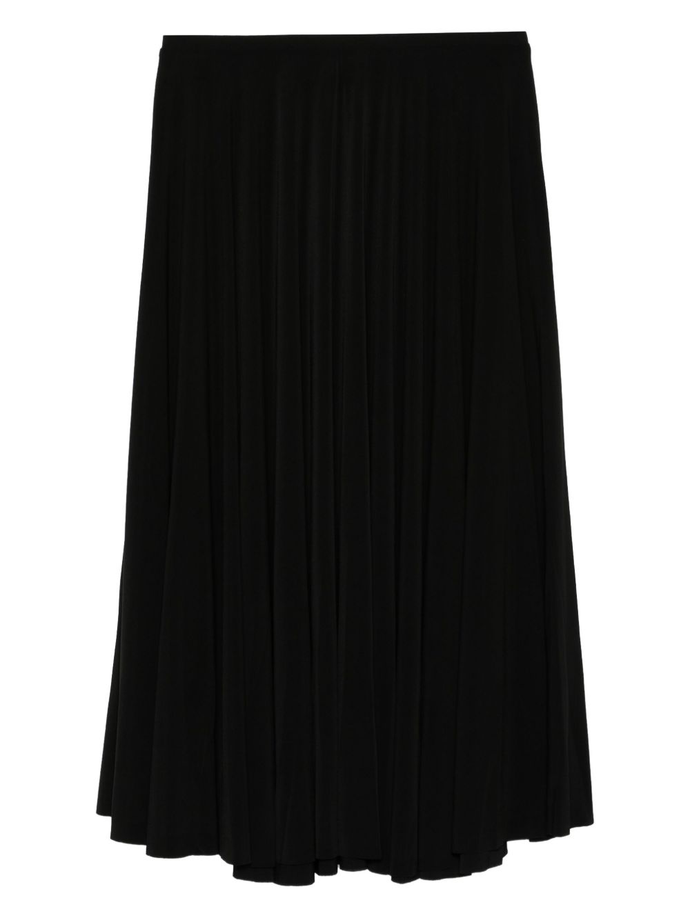 Norma Kamali Pleated A-Line Midi Skirt Black Black