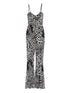 Norma Kamali Leopard-Print Flared Jumpsuit With Adjustable Straps Brown