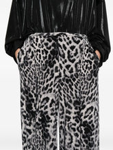 Norma Kamali Leopard-Print Wide-Leg Silk Trousers Brown
