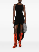 Norma Kamali Asymmetric Pleated Mini Dress Black
