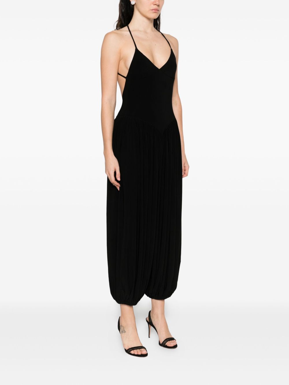 Norma Kamali Halterneck Sleeveless Long Jumpsuit Black black