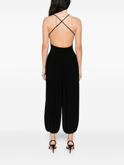 Norma Kamali Halterneck Sleeveless Long Jumpsuit Black black