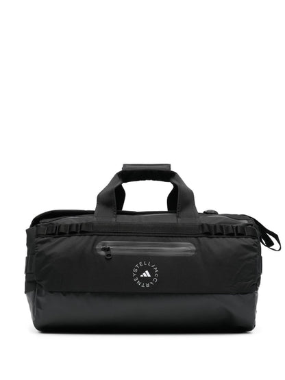 Adidas By Stella McCartney Spacious Silk &amp; Nylon Logo Gym Bag Black