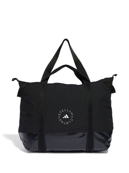 Adidas By Stella McCartney ASMC Silk &amp; Nylon Logo Shopper Bag Black