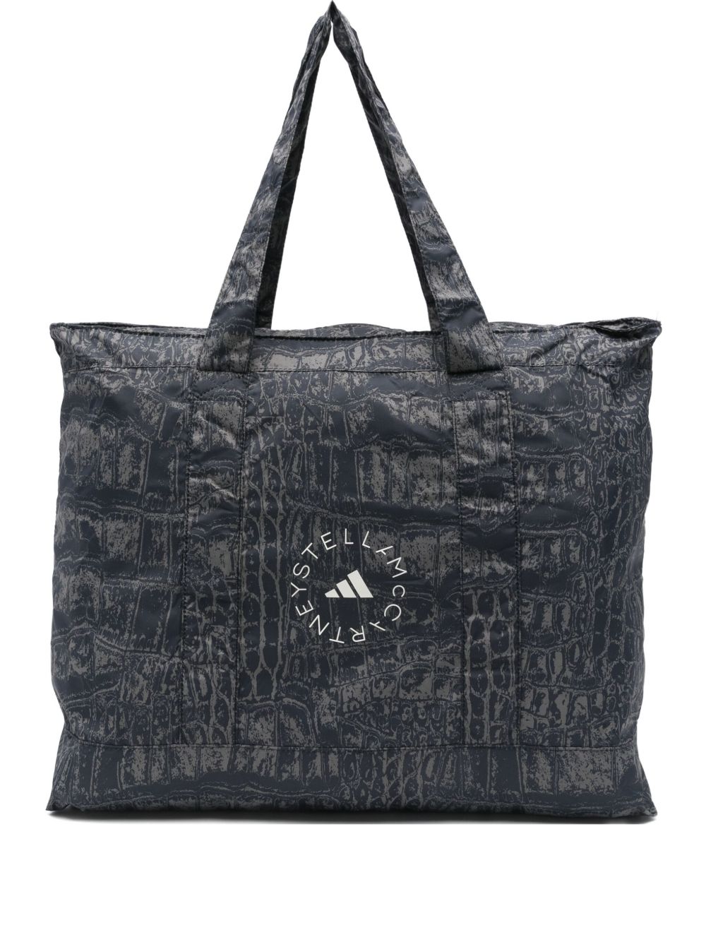 Adidas By Stella McCartney Foldable Crocodile-Print Tote Bag Black