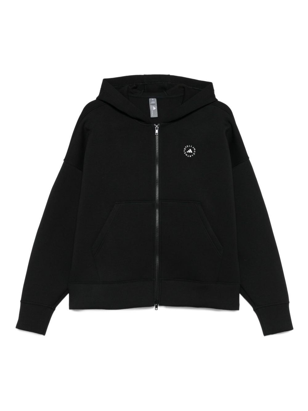 Adidas By Stella McCartney Hooded Zip-Up Scuba Sweatshirt Black Black