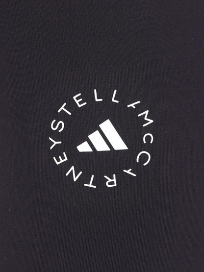 Adidas By Stella McCartney High-Waist Ribbed Logo Shorts Black