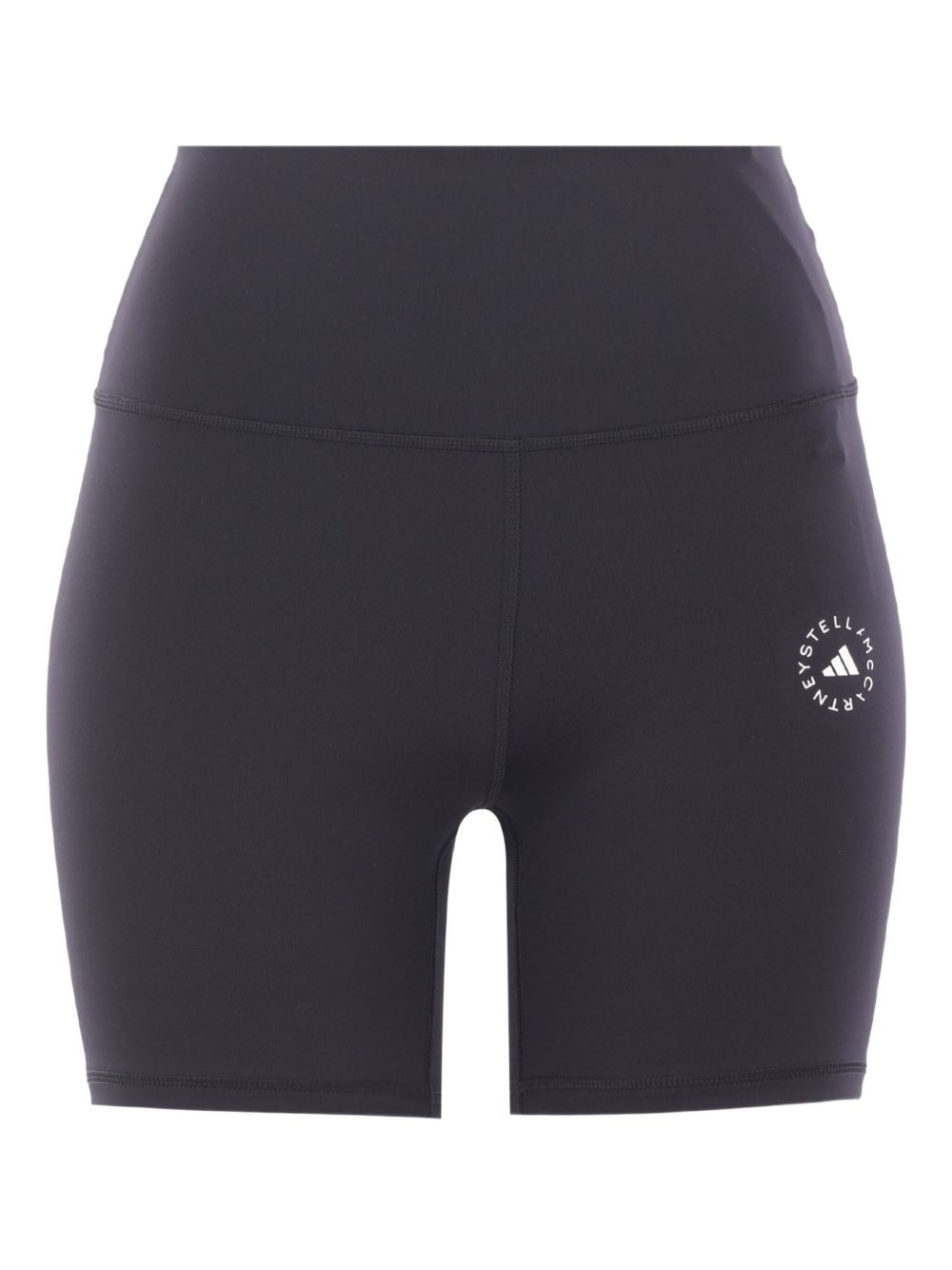 Adidas By Stella McCartney High-Waist Ribbed Logo Shorts Black
