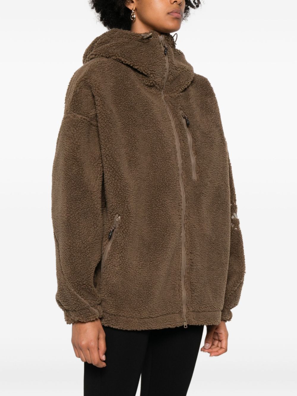 Adidas By Stella McCartney Hooded Recycled-Polyester Track Top Brown brown