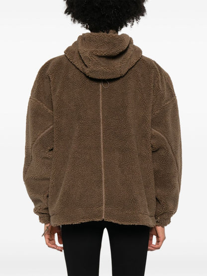 Adidas By Stella McCartney Hooded Recycled-Polyester Track Top Brown brown
