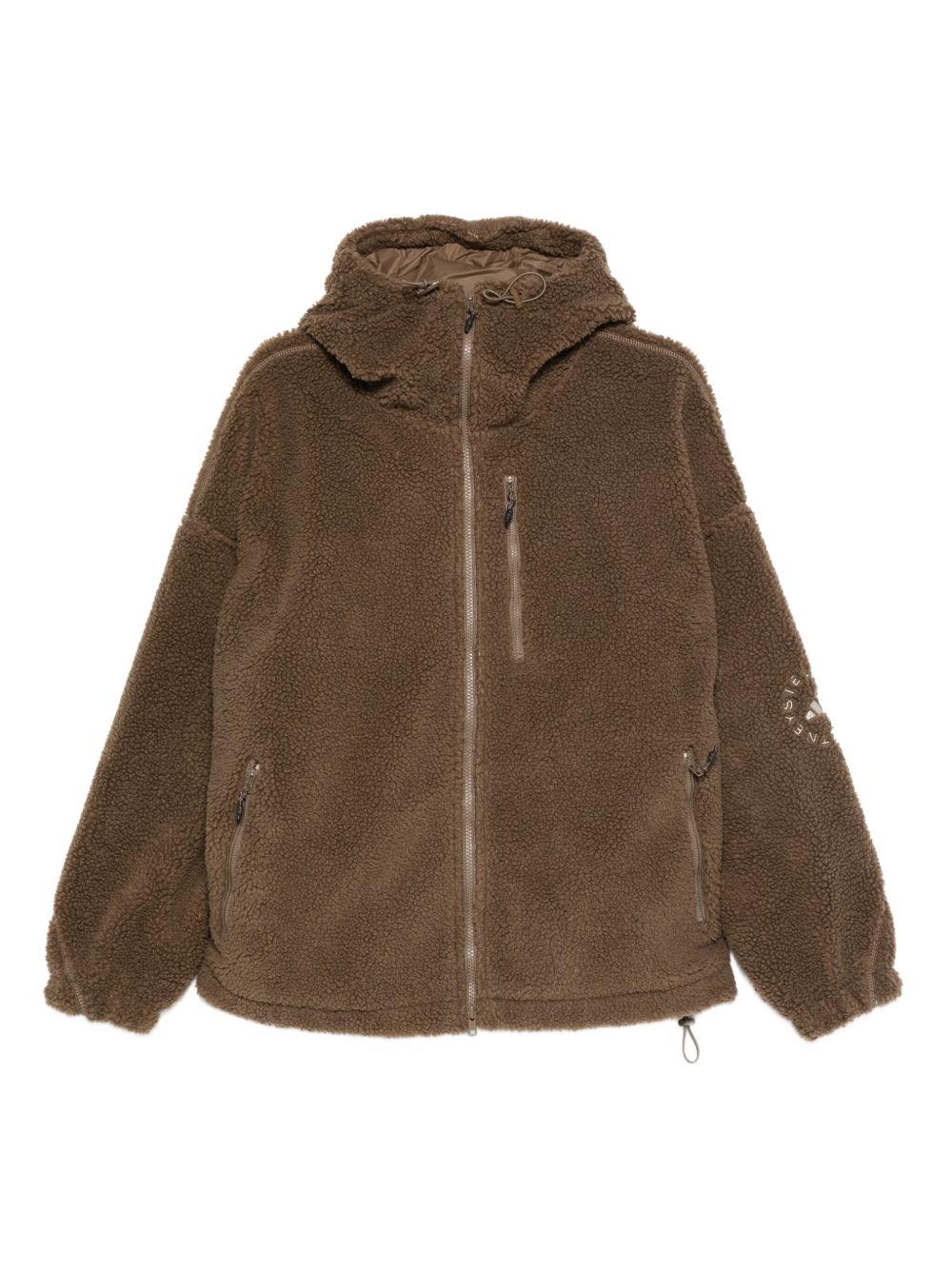Adidas By Stella McCartney Hooded Recycled-Polyester Track Top Brown brown