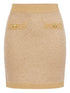 Elisabetta Franchi Ribbed Wool Knit Midi Skirt Beige