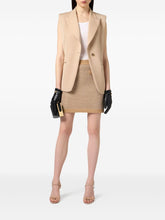 Elisabetta Franchi Ribbed Wool Knit Midi Skirt Beige
