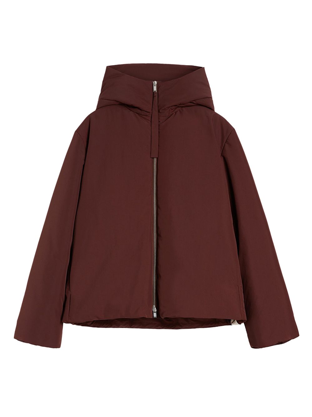 Jil Sander Plus Short Down Puffer Jacket with Hood Bordeaux Bordeaux
