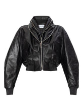 Givenchy Double-Zip Lambskin Leather Bomber Jacket Black