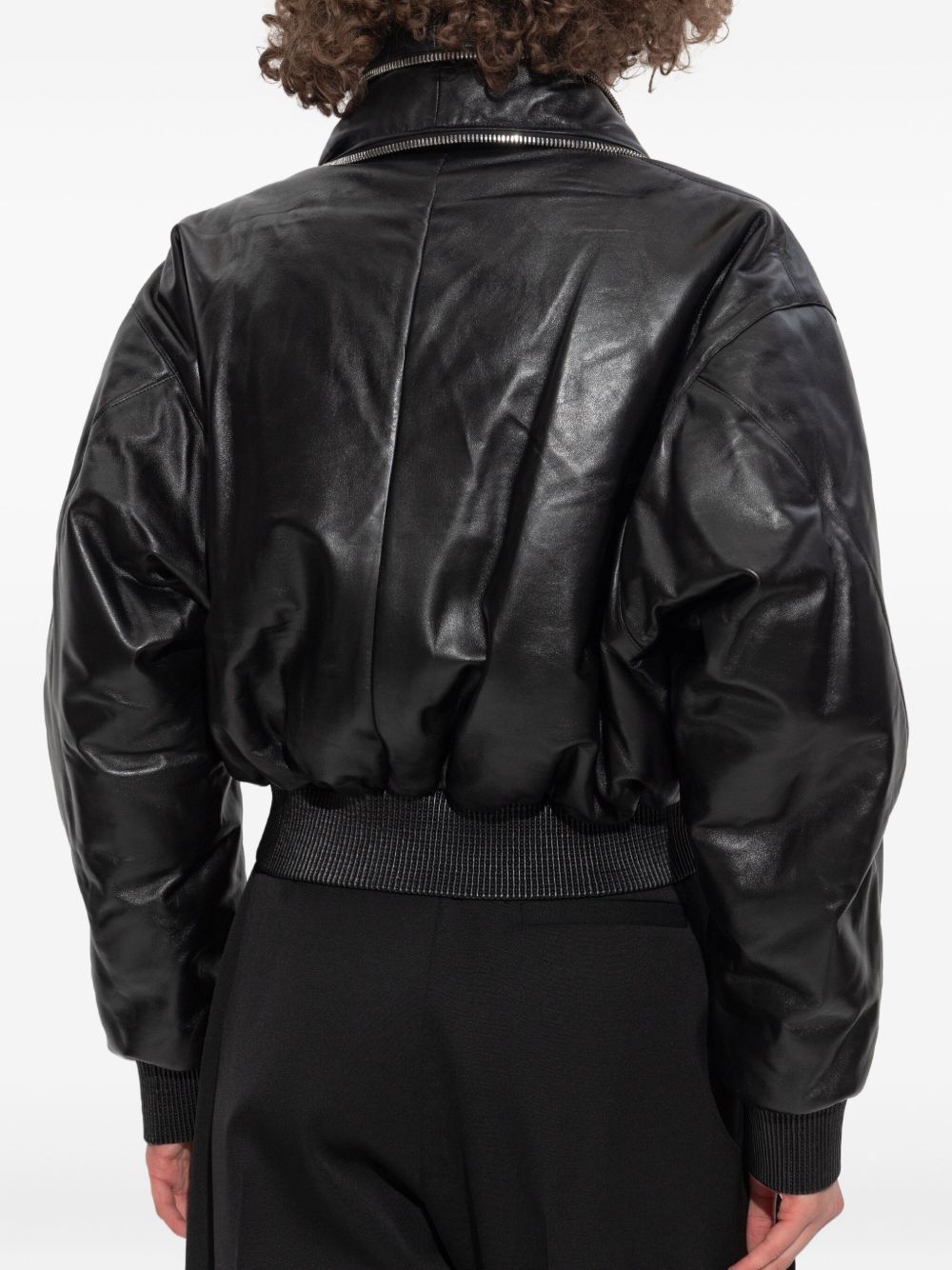 Givenchy Double-Zip Lambskin Leather Bomber Jacket Black
