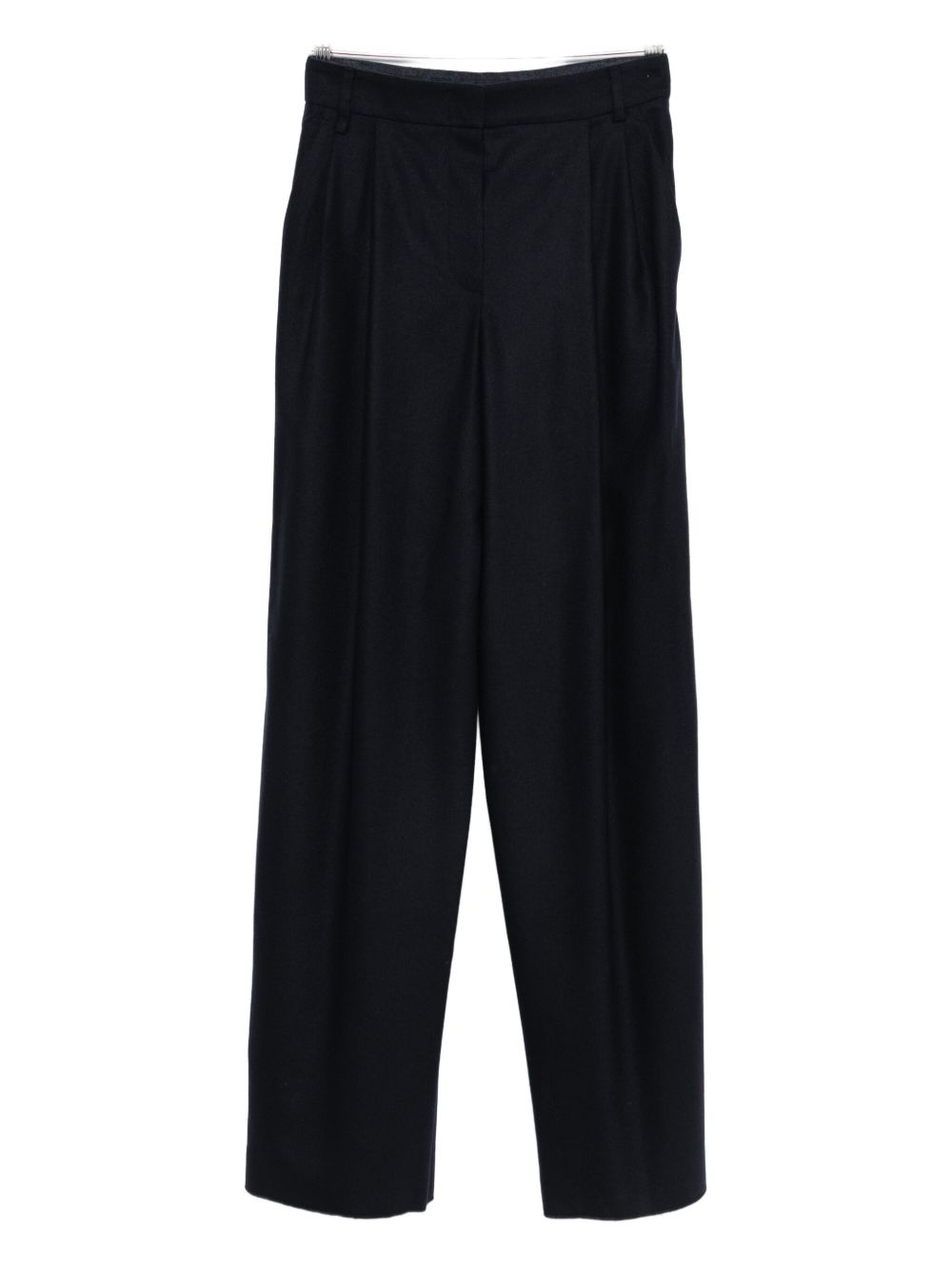 Emporio Armani Checked Wool Trousers Blue