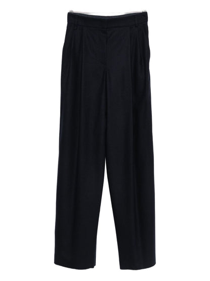 Emporio Armani Checked Wool Trousers Blue