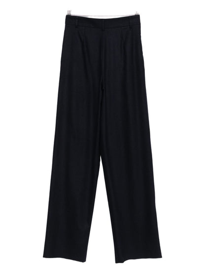 Emporio Armani Checked Wool Trousers Blue