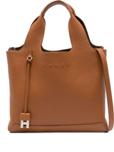 Hogan Pre Pebbled Calf Leather Tote Bag Leather Brown