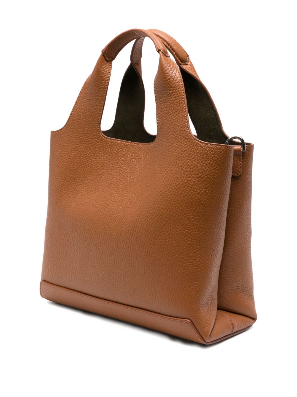 Hogan Pre Pebbled Calf Leather Tote Bag Leather Brown