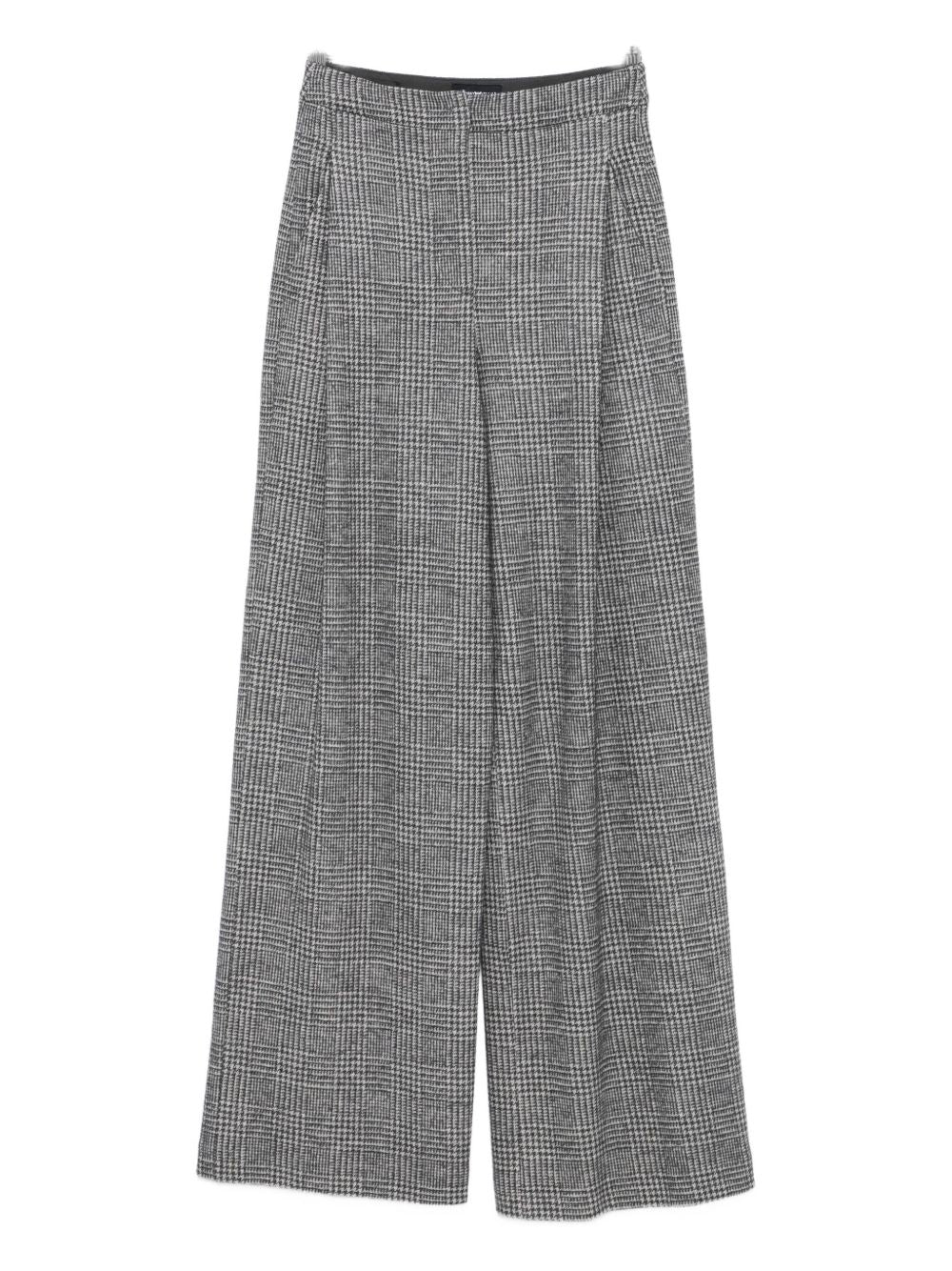 Emporio Armani High-Waisted Wool-Blend Trousers Grey