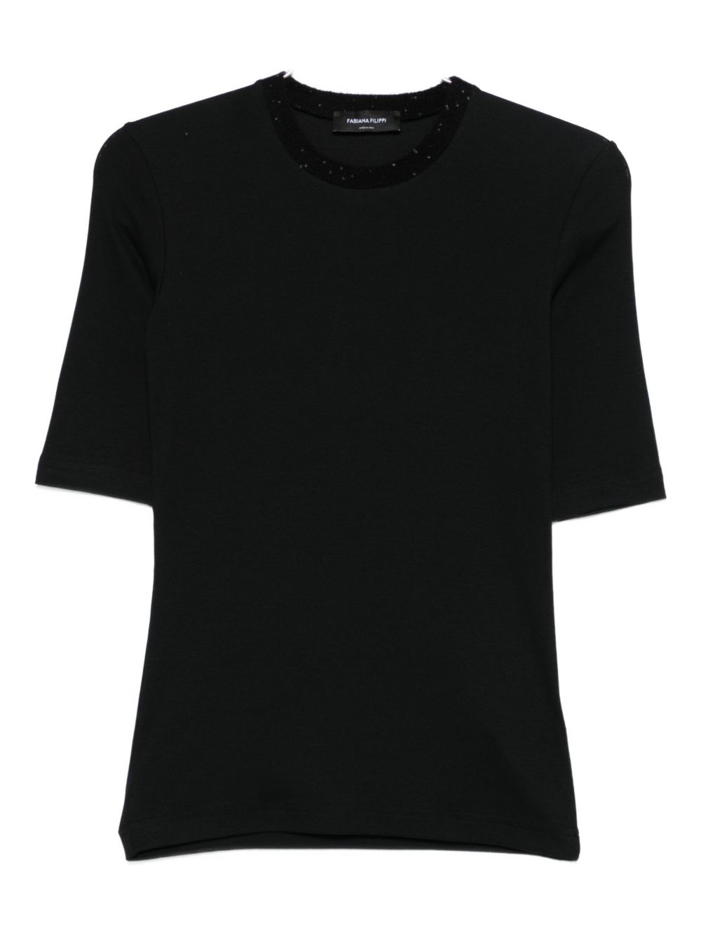 Fabiana Filippi Cotton Crewneck Sweater Black