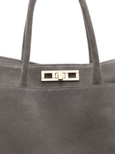Fabiana Filippi Suede Tote Bag Grey with Gold-tone Hardware Grey