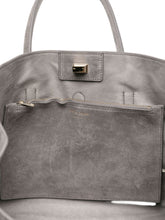 Fabiana Filippi Suede Tote Bag Grey with Gold-tone Hardware Grey