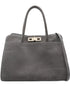 Fabiana Filippi Suede Tote Bag Grey with Gold-tone Hardware Grey