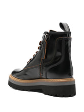 Woolrich Leather Lace-Up Boots Black Black