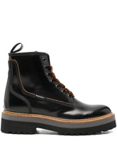 Woolrich Leather Lace-Up Boots Black Black