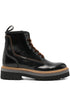 Woolrich Leather Lace-Up Boots Black Black